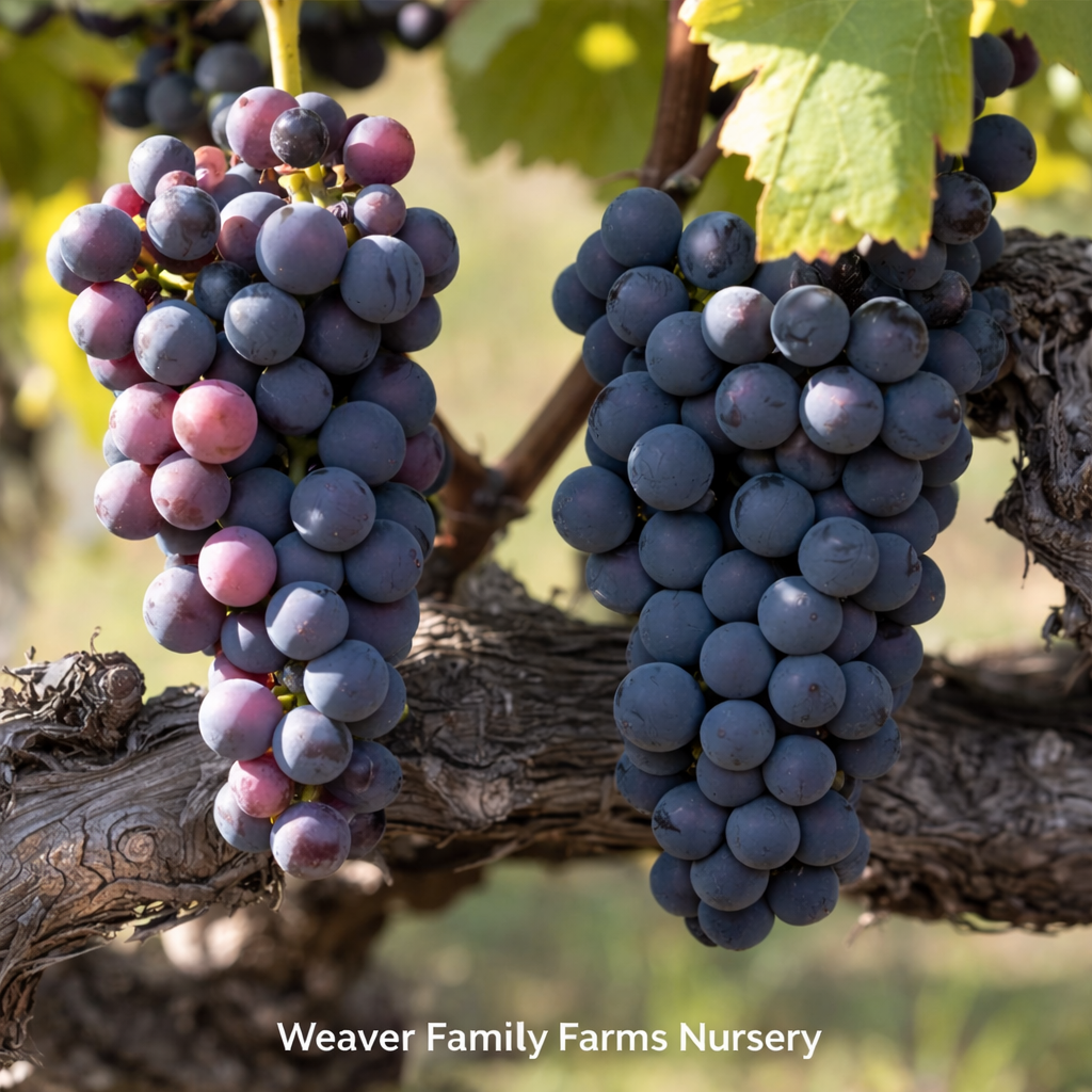 Jupiter grape vine for sale with purple seedless grapes