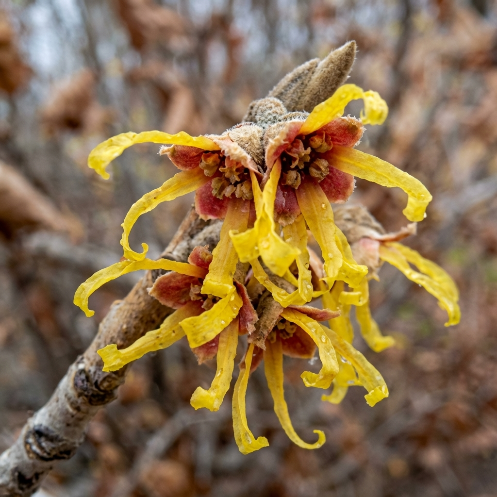 native american witch hazel hamamelis virginiana yellow flowers
