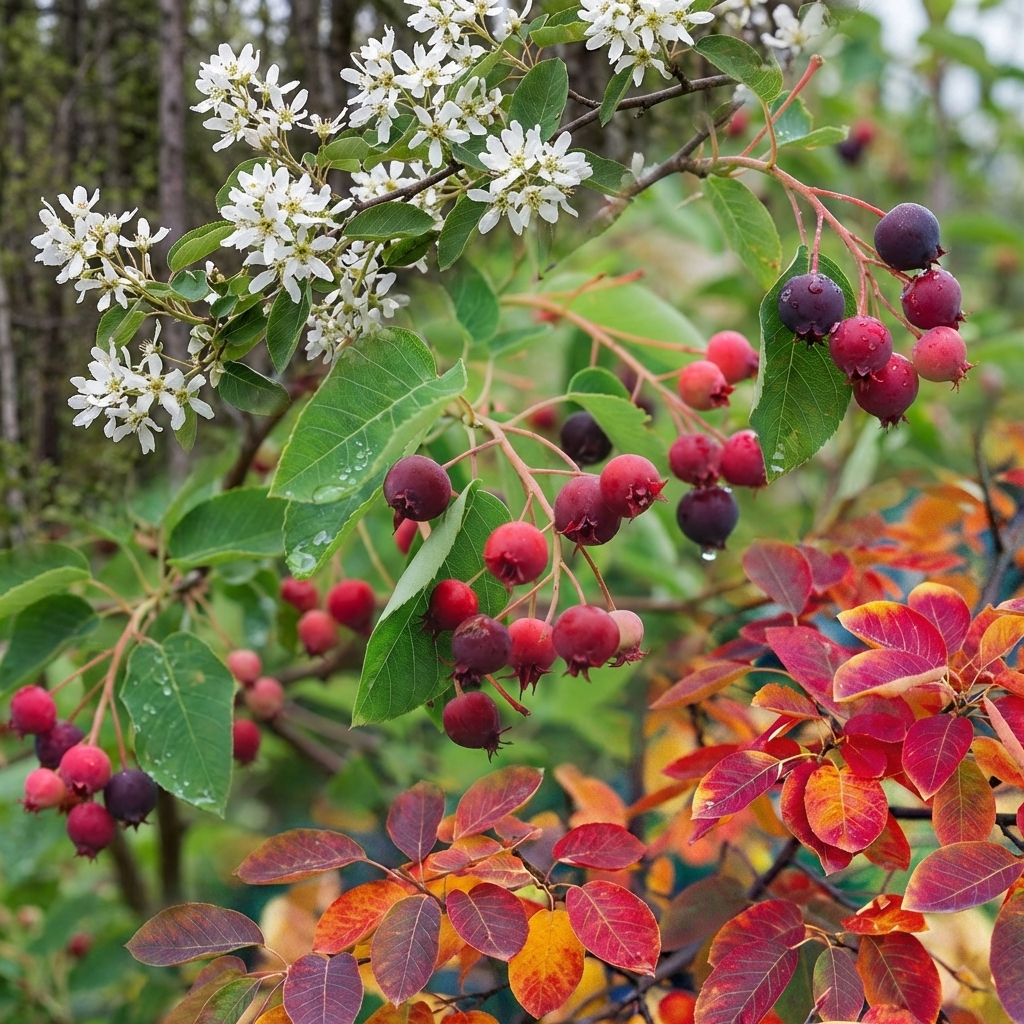 amelanchier native tree fall foliage color
